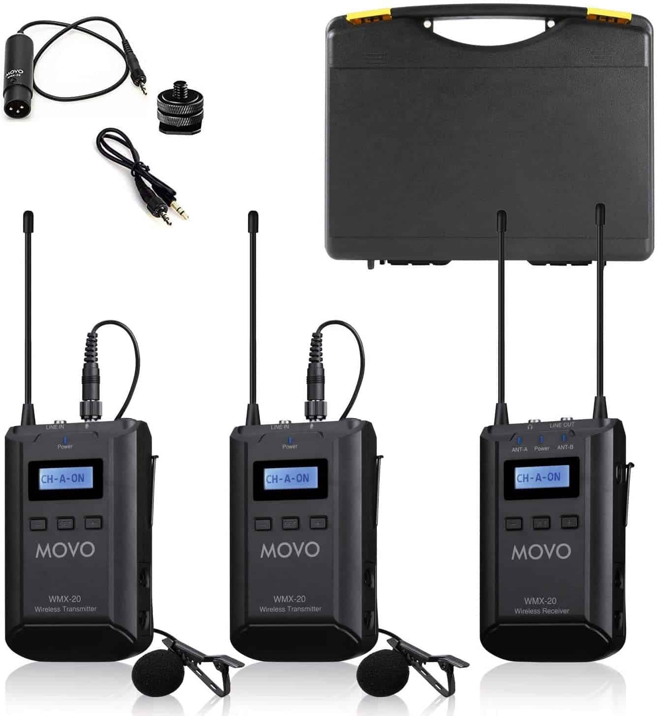 Movo 48-Channel UHF Wireless Lavalier Microphone